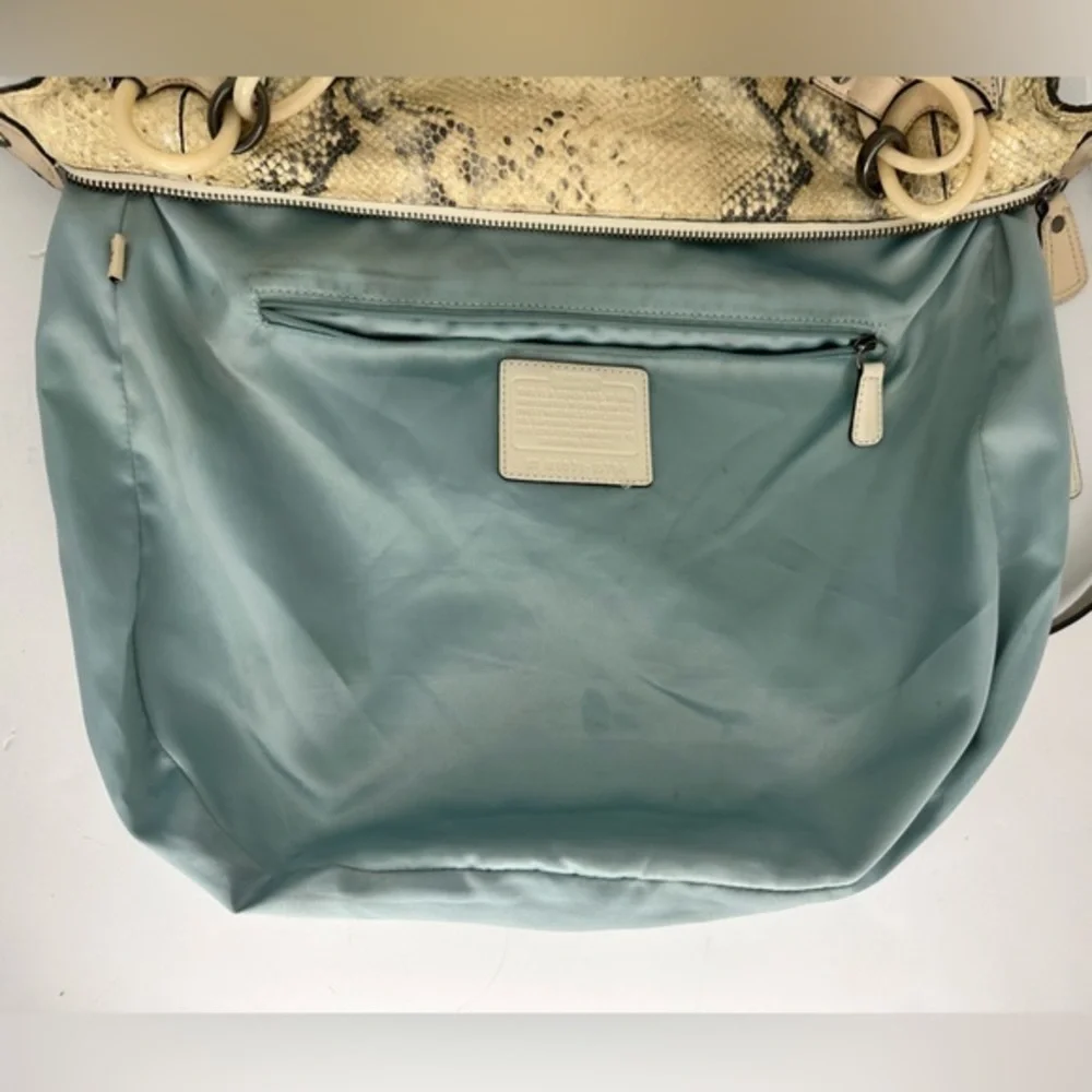 Coach Kristin Sage Embossed Metallic Python Shoulder Bag Enamel ChainStrap 16794